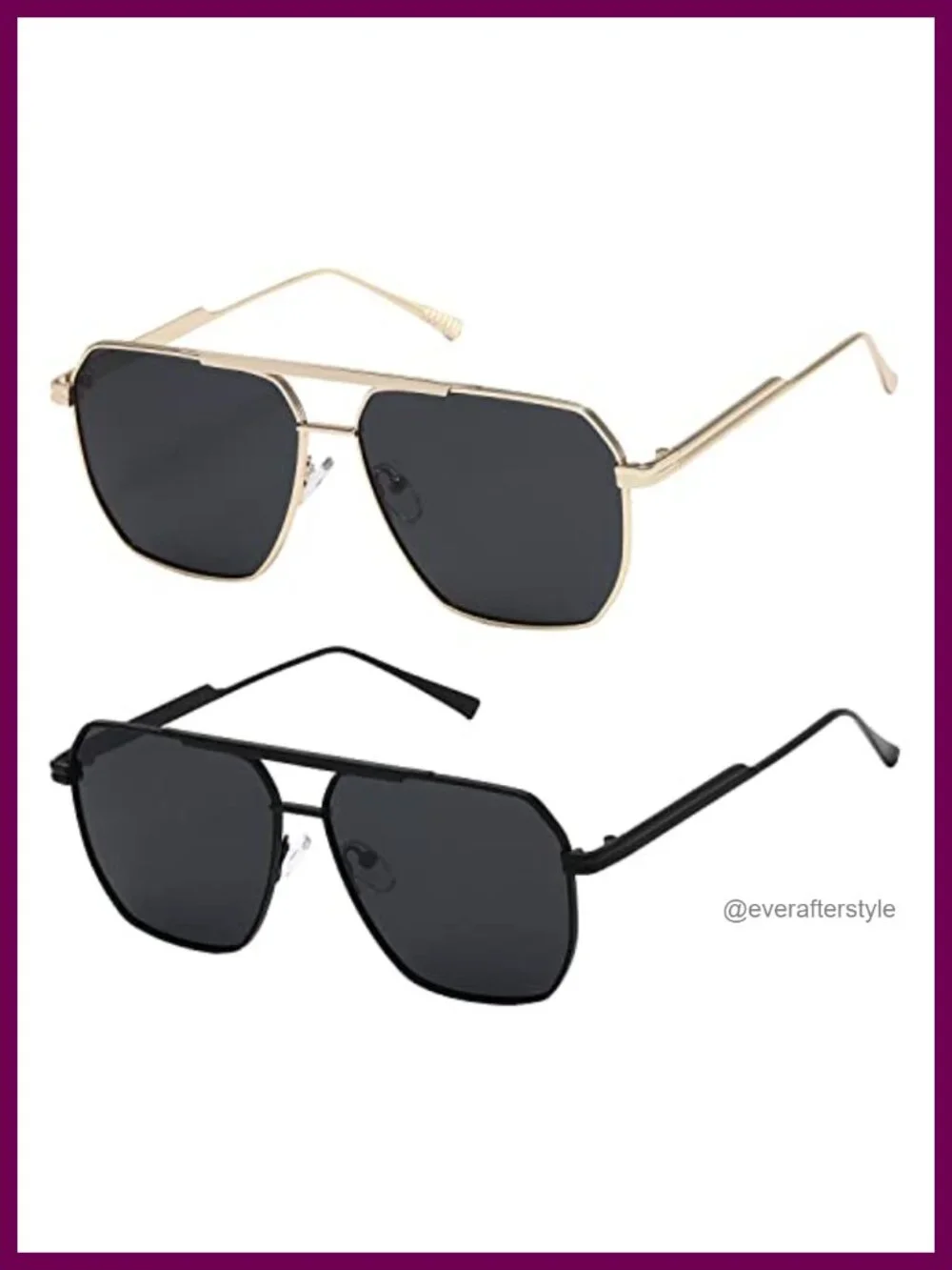 Polarized Square Sunglasses UV Protection Stainless Steel Frame